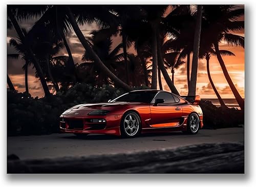 8x10 Toyota Supra MK4 Paisaje urbano Playas Paisaje Arte de Pared Moderno Familiar Dormitorio Oficina Decoración Habitación Niños Póster Impresión