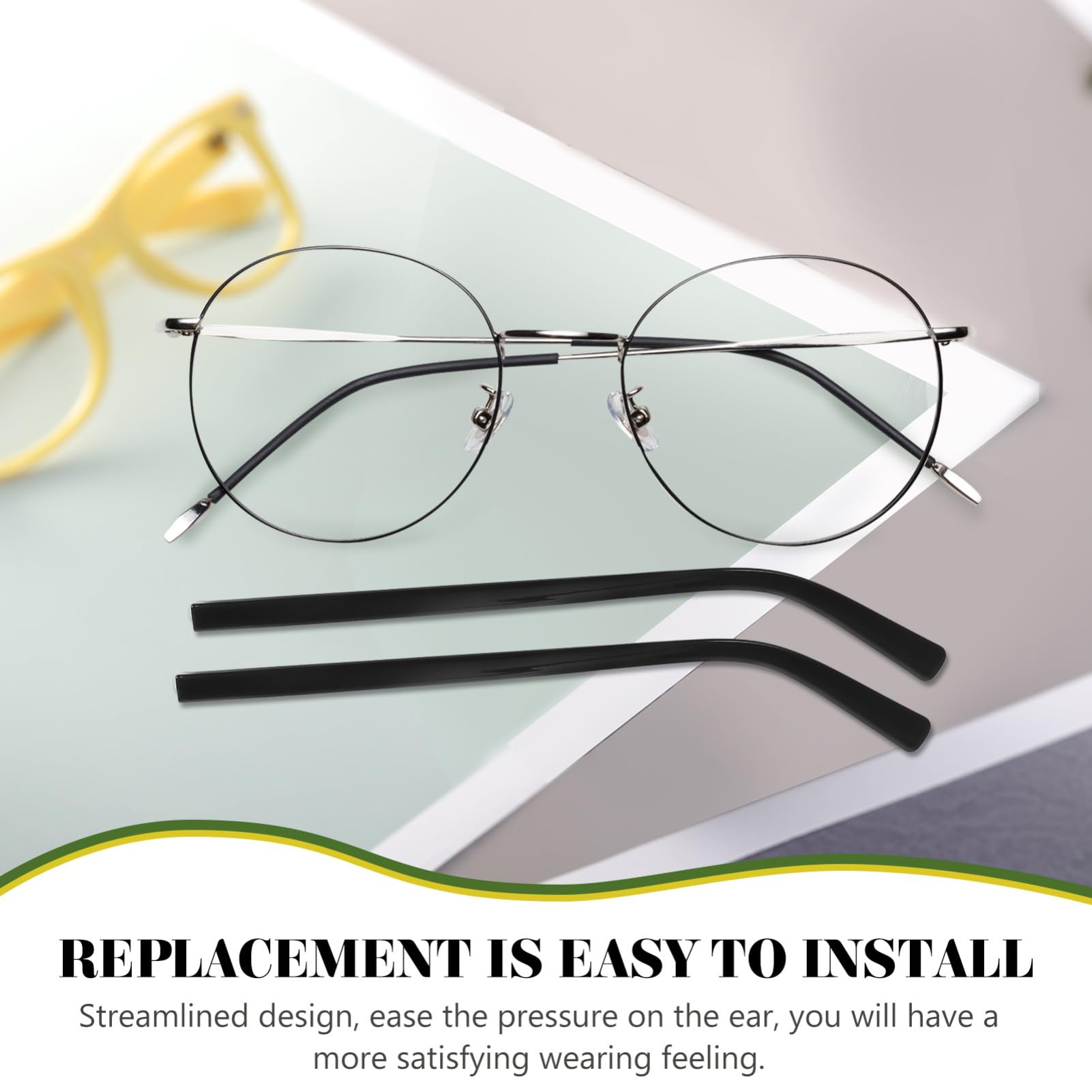 Didiseaon 1 Pair Eyeglasses Arm Metal Replacement Arms for Eyeglasses Replacement Glasses Arm Legs for Eyeglasses Tr90 Eyeglasses Arms Legs