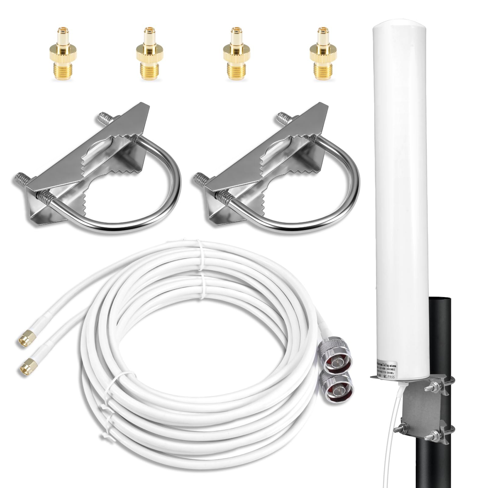 7-12dBi 698-3800MHz Antenna 5G 4G LTE Amplificazione del Segnale Esterna MimoOmnidirezionale Compatibile con Router Modem 4G LTE 5G, Adattatore TS9 SMA CRC9, Ricezione Segnale a Lungo Raggio