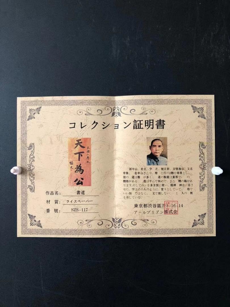 Amazon.co.jp: 中国美術・純手描き三尺字画画芯・孙文印款・肉筆・宣紙 