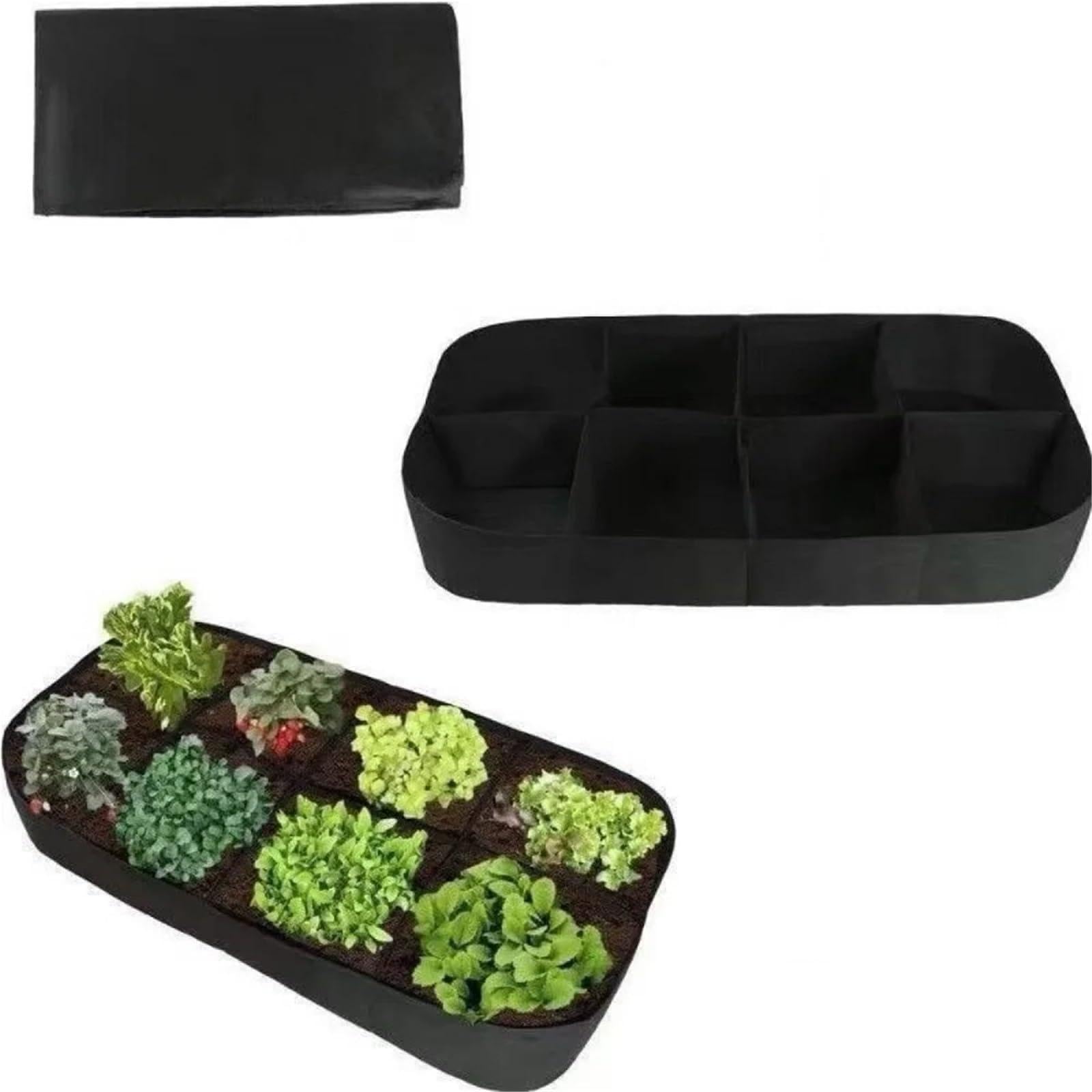 DCUIPG 3Pcs 8 Grids Plant Grow Bags 128 Gallon Planter Raised Beds For Growing Vegetables Potatoes Flowers Rectangle Planting Container for Vegetables