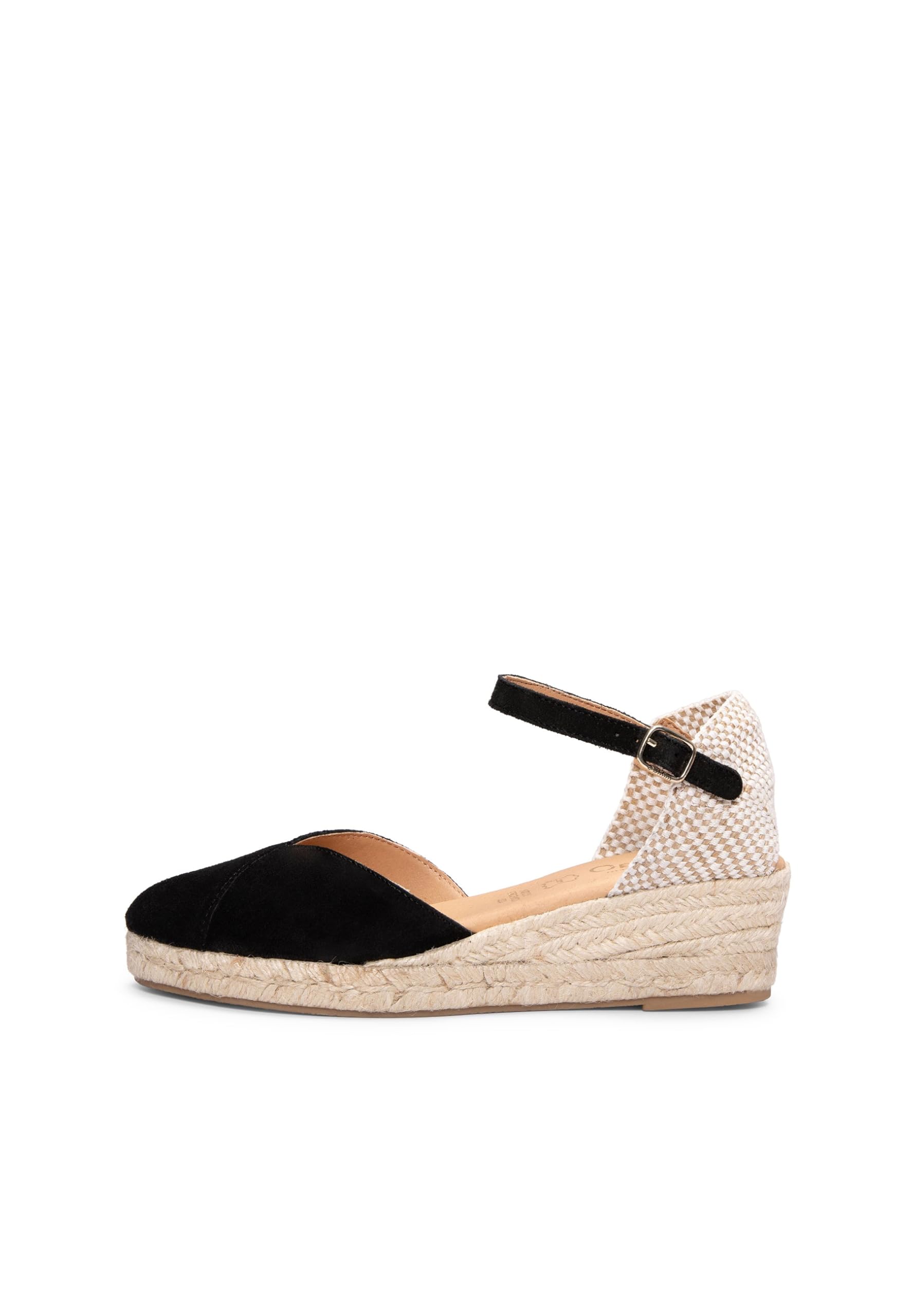 miMaO. Espadrilles femme talon compensé en daim. Semelle ultra confort Gel. Fabrication artisanale