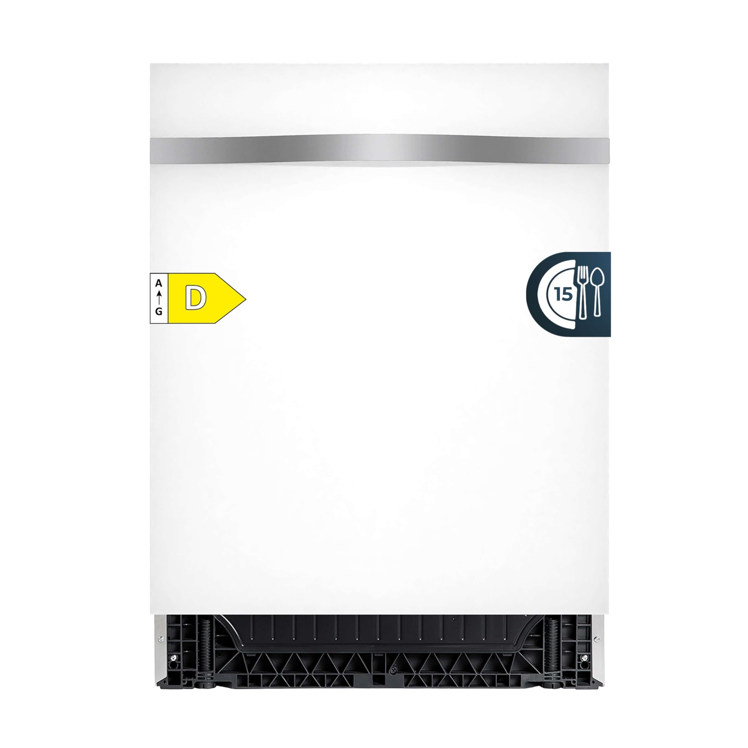 Cecotec Einbaugeschirrspüler 60 cm Bolero Aguazero 6320 Full-BI White Glass D, 1900W, 15 Gedecke, 8 Programme, FullColor Bildschirm, Smart Wash, Turbo Dry+, AutoClean, Dual Zone Wash