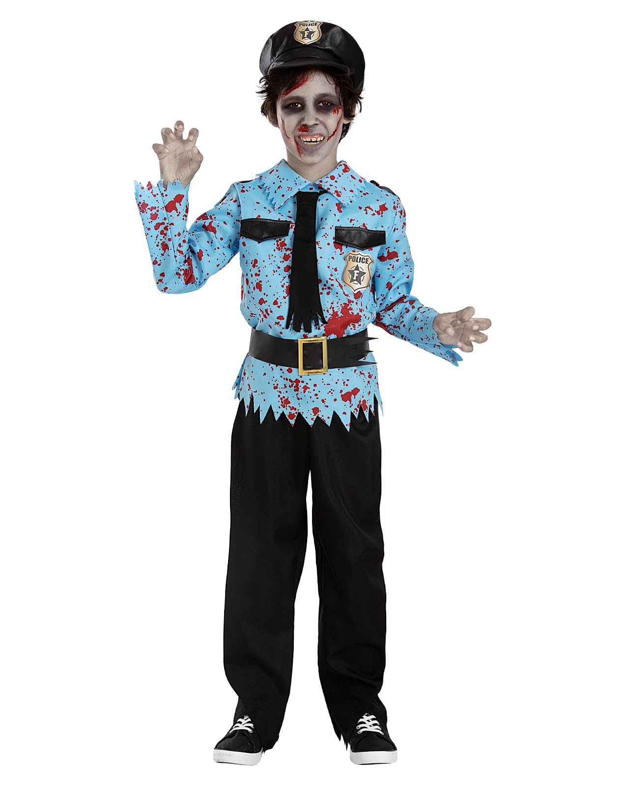 Funidelia Disfraz de policía zombie para niño, Incluye pantalón, camiseta
