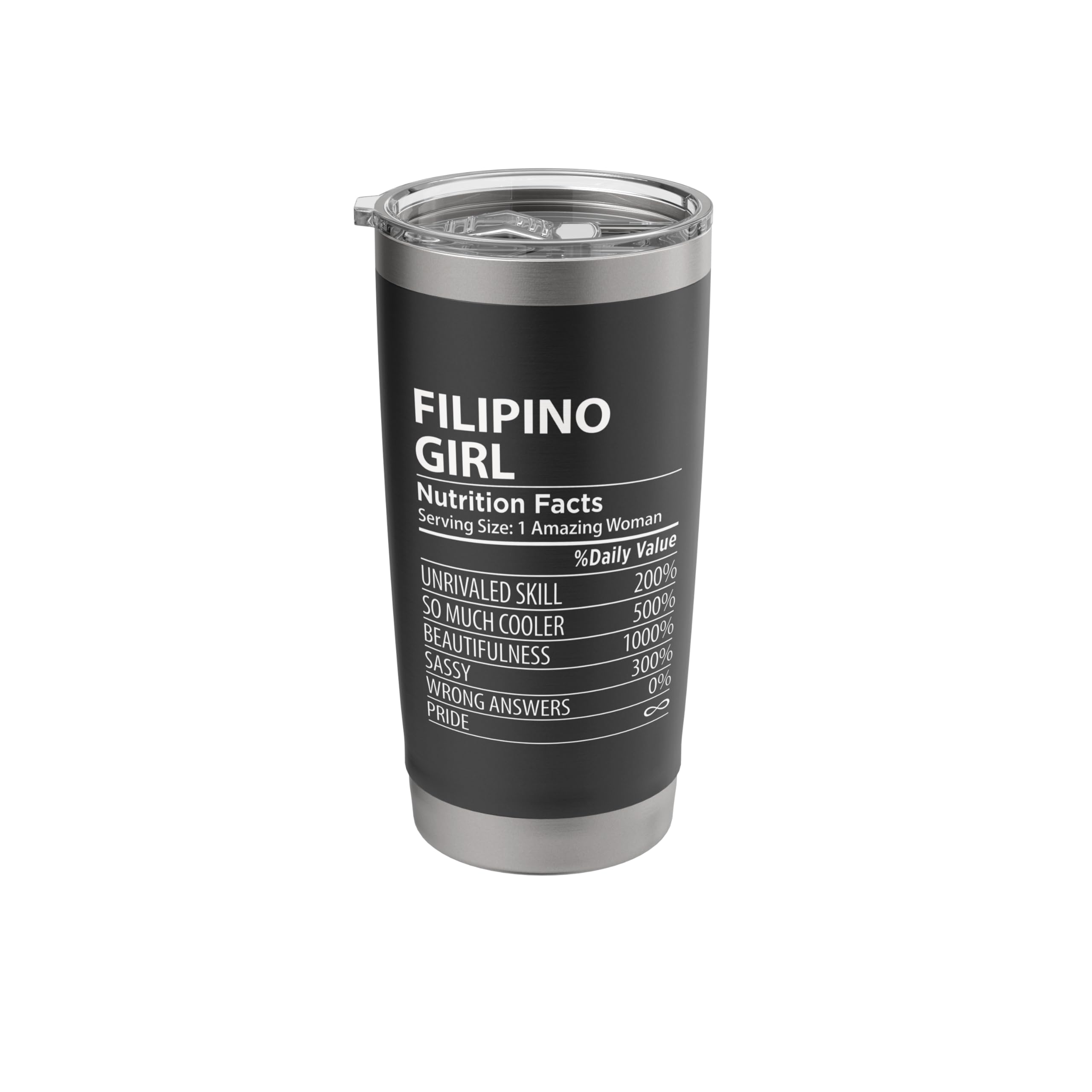 Filipino Girl Nutrition Facts Funny Womens Philippines Stainless Steel Insulated Tumbler