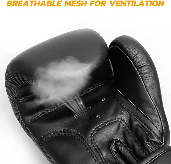 Boxing Training Gloves for Muay Thai, LangRay Leather Boxing Fight Gloves, Kickboxing Punch Bag Gloves, Sparring Heavy Bag Workout MMA Gloves for Men & Women