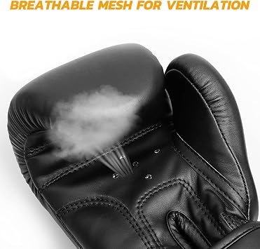 Boxing Training Gloves for Muay Thai, LangRay Leather Boxing Fight Gloves, Kickboxing Punch Bag Gloves, Sparring Heavy Bag Workout MMA Gloves for Men & Women