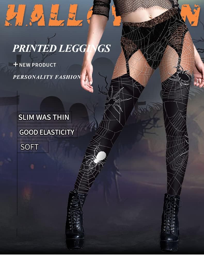 Miniatura 2 de Leggings de Halloween para mujer, con estampado de calavera de calabaza 3D, gótico, deportes, fitness, entrenamiento, yoga, pantalones elásticos