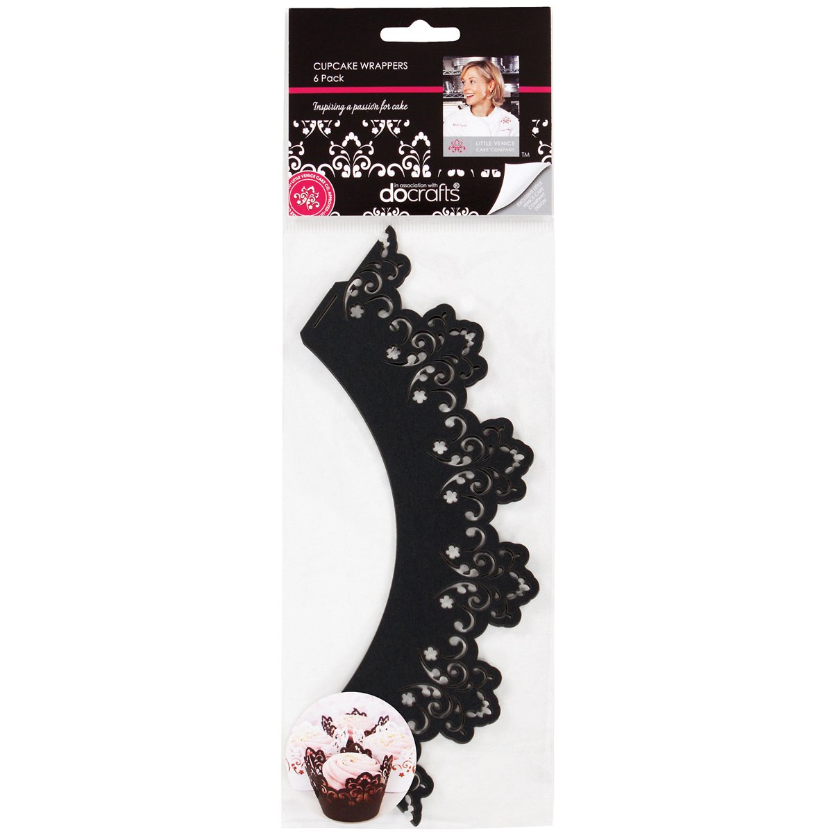 Little Venice Cake Cupcake Wrappers 6/Pkg-Black