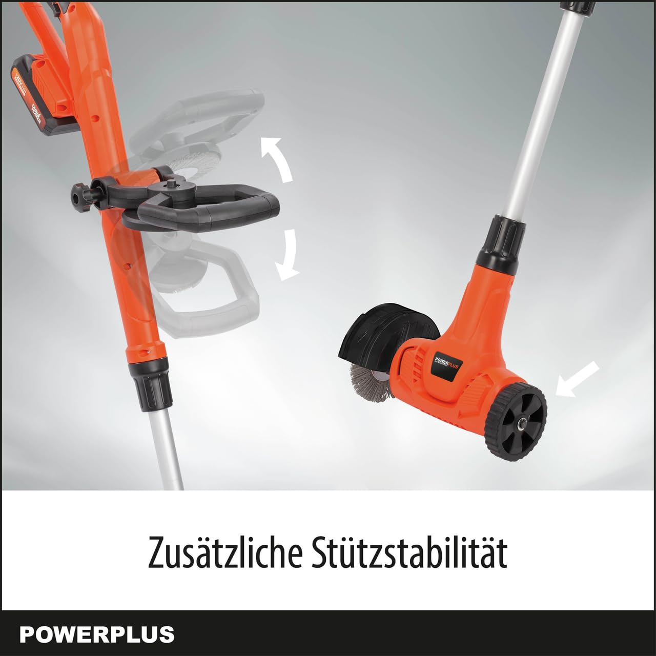 Powerplus Dual Power Akku-Teleskop-Unkrautstecher POWDPG8060-20 V Unkrautstecher, ohne Batterie und Ladegerät, mit Nylon- und Stahlbürste, Gartengeräte zur Unkrautvernichtung