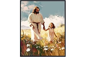 Christian Kids Wall Art - Jesus Painting Spiritual Decor - Christian Decor...