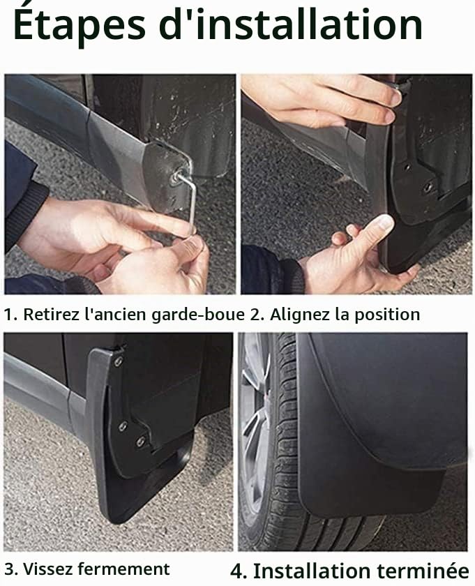 4 Pièces Auto Bavettes, pour Suzuki Jimny 2005-2018, Résistant à l'usure Étanche Anti-éclaboussures Bavettes Voiture Accessoires