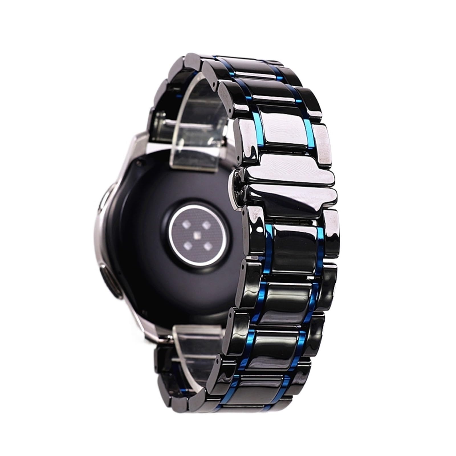 Bracelet de montre en céramique et acier blanc rose pour sublimer votre montre connectée - 5