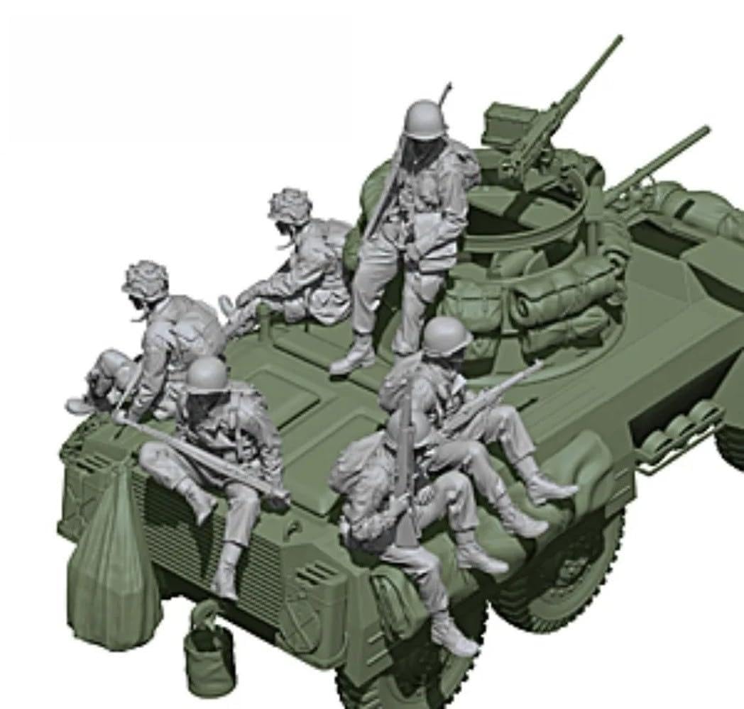 1/16 Scale Resin Figure Model Kit History Hobby Miniature US Soldier 6-Man Set (excluding tanks) Unassembled unpainted