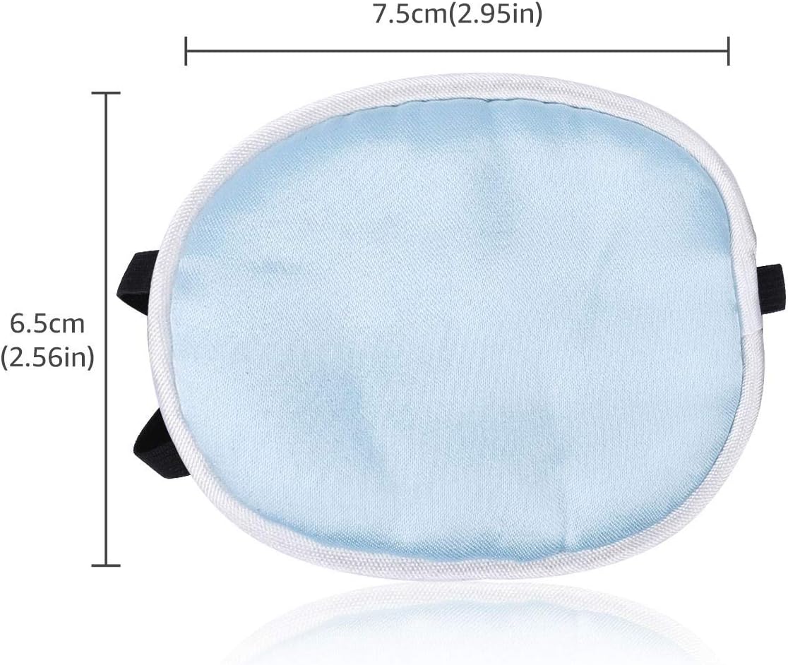 eZAKKA Eye Patches for Adults Kids, 2PCS Silk Eye Patch Medical for Left Right Eyes Lazy Eye After Surgery Amblyopia (M, Blue+Black)