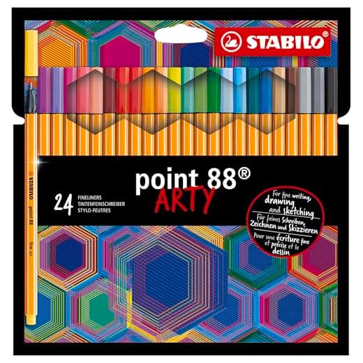 Rotulador stabilo point 88 punta de fibra arty line estuche carton de 24 unidades colores surtidos