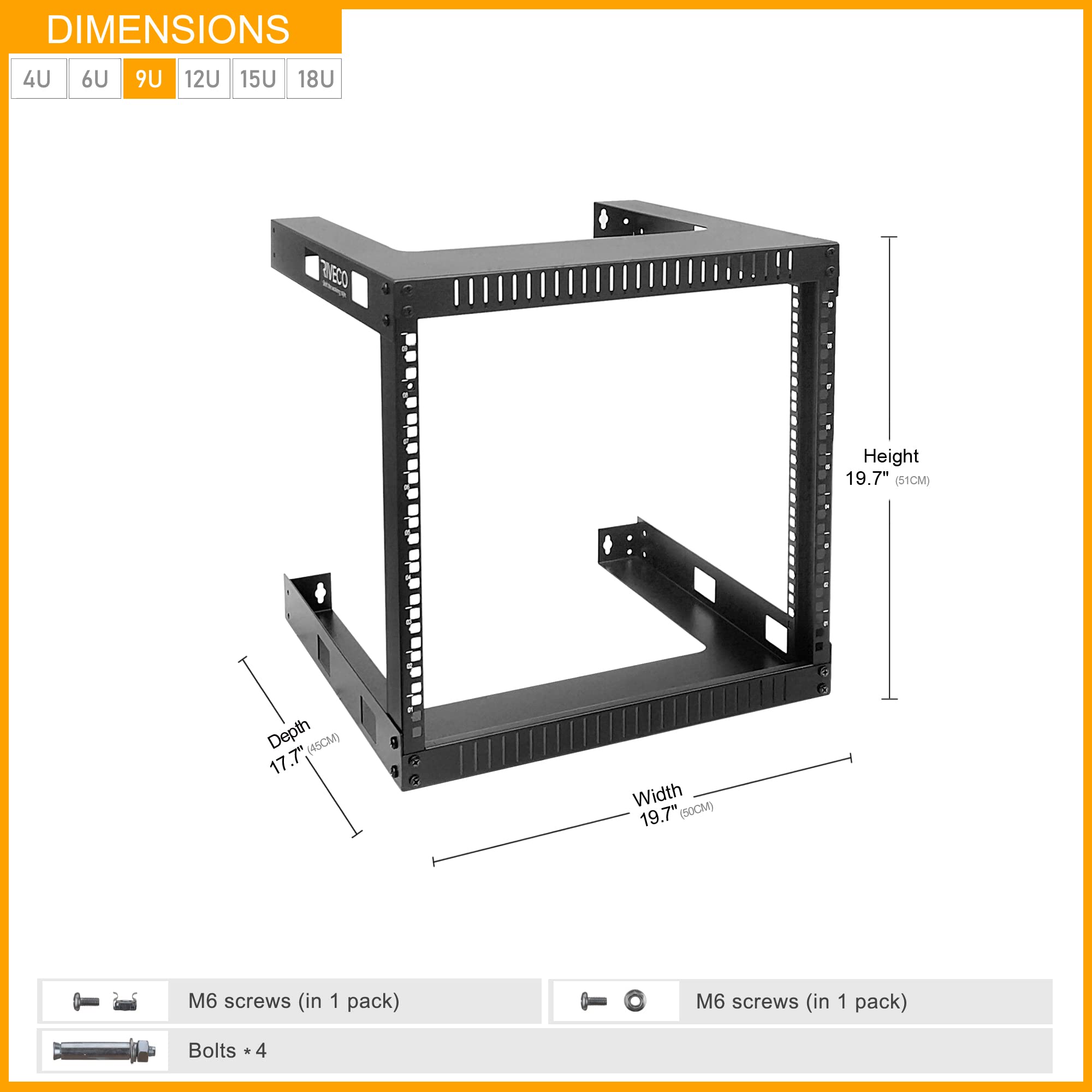 Amazon.com: RIVECO 9U Wall Mount Rack for Network 2 Post Open