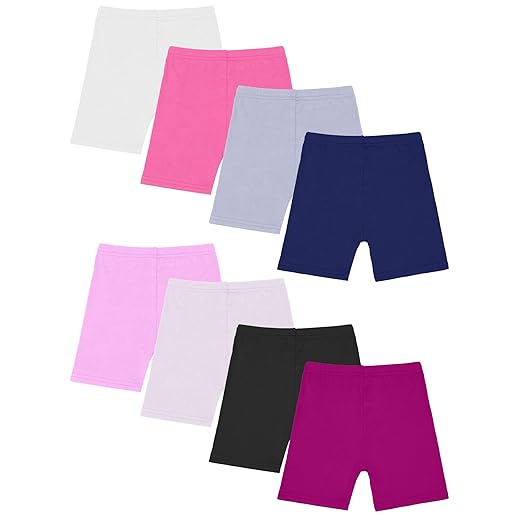 Resinta 8 Pack Toddlers Girls Shorts Dance Shorts Bike Short Breathable and Safety 8 Color