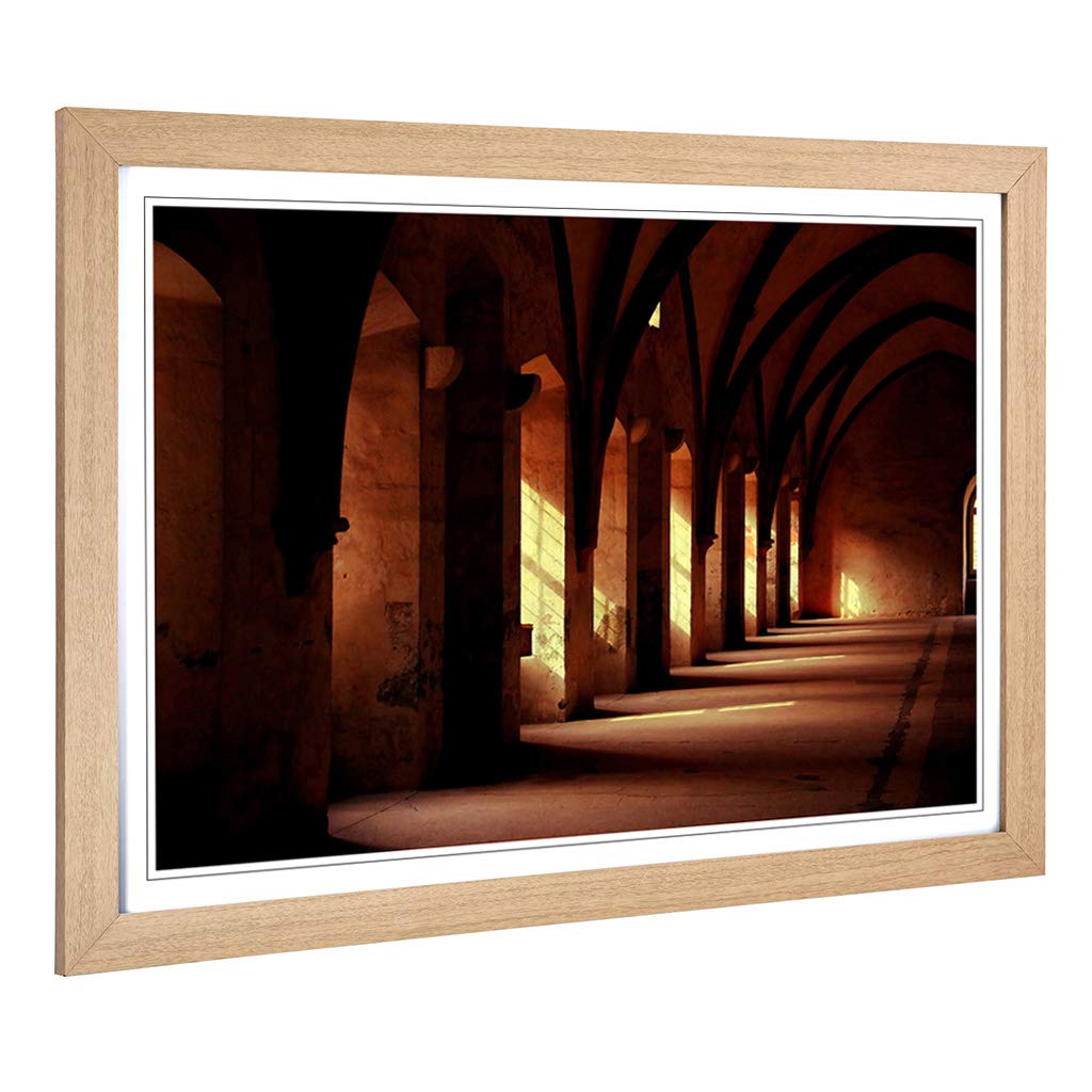 Big Box Art Framed Print of Architecture Sunlight Through The Window Design | Wall Art Picture | Home Decor for Kitchen, Living Room, Bedroom, Hallway, Oak, A2 / 24.5x18 Inch / 62x45cm