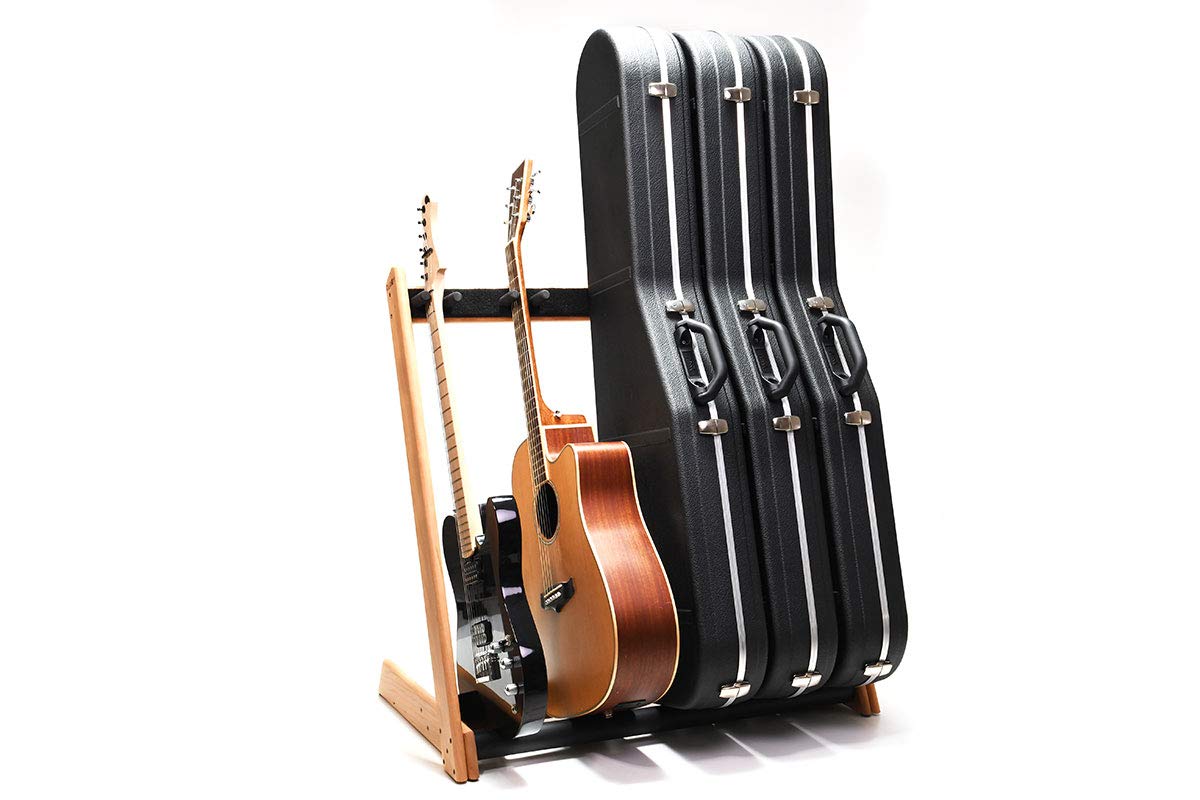 Ruach GR-2 Gitarrenständer für Gitarren und Koffer, personalisierbar, 5 Wege, Kirsche