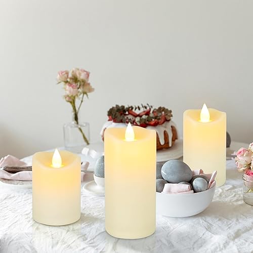Miniatura 3 de Aignis Velas LED sin llama, velas impermeables para interiores y exteriores, funcionan con pilas, para decoración del hogar y boda, exquisito juego
