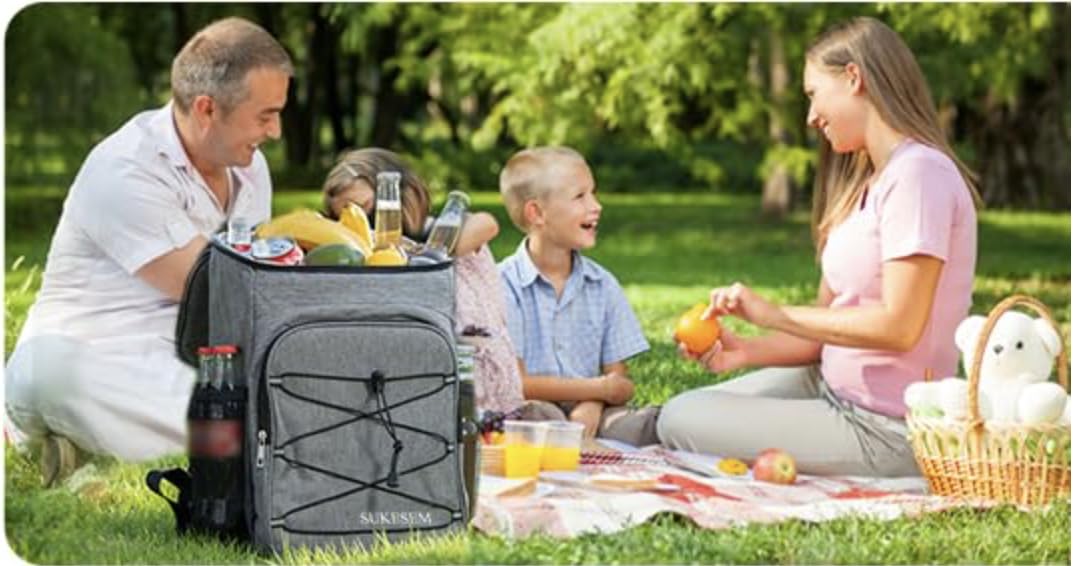 Zaino frigorifero isotermico - Borsa da picnic 23 l, grande frigorifero da spiaggia termico, impermeabile, a prova di perdite, mantiene la temperatura calda, valigia ampia, Cooler portatile, ghiaccio