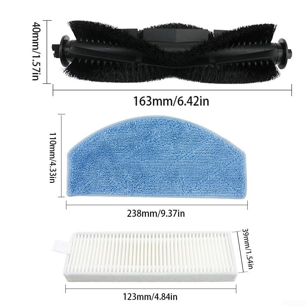 Kit Pièces De Rechange Pour Aspirateur Robot Laresar Mars 01 - Brosses, Filtres, Chiffons - Compatible Lubluelu