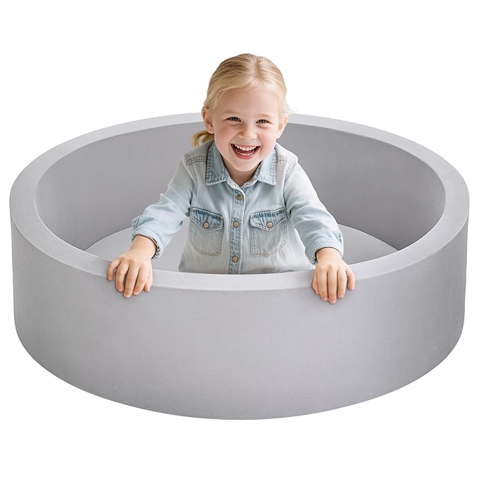 婴儿泡沫球池：软记忆海绵儿童游戏池，室内外婴儿玩乐中心