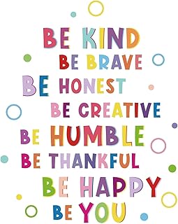 Colorful Inspirational Quotes Wall Decals Motivational Phrases Stickers Inspirational Lettering Decals Be Thankful Be Creative Be Brave Decals for Classroom Nursery Kids Home Decoration
