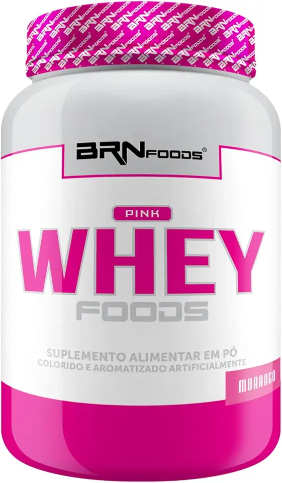 Pink Whey c/Colágeno 900g - BRN FOODS Sabor Morango