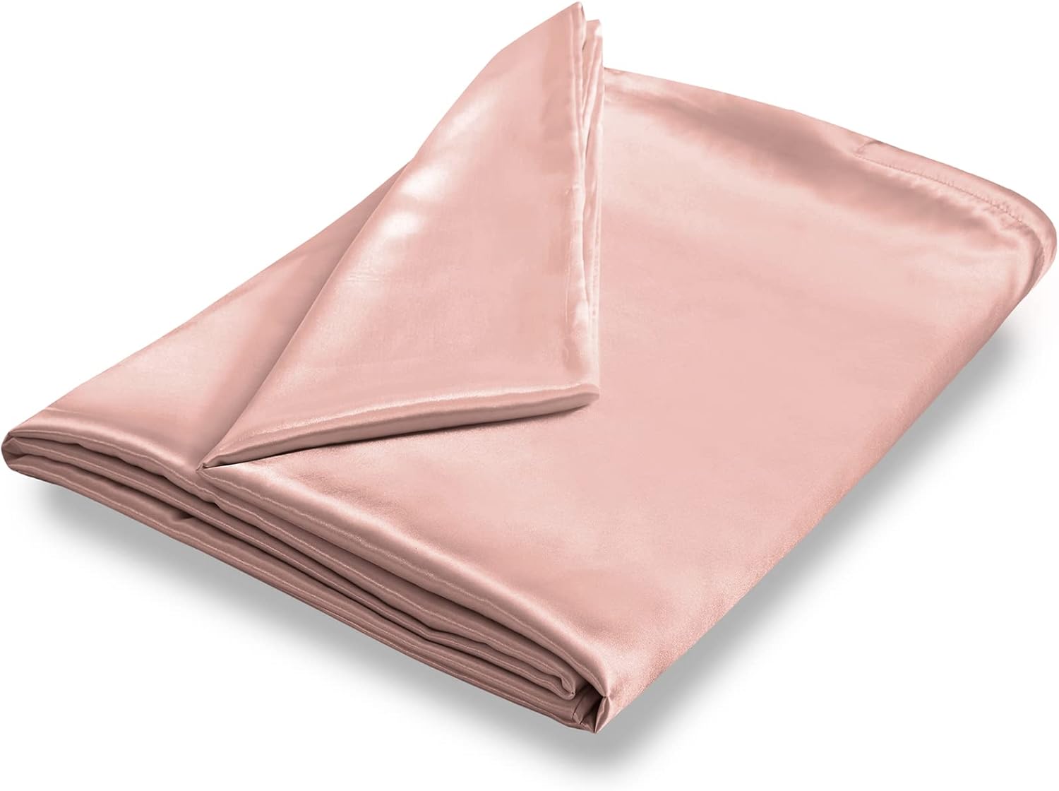 NSGZ 48″ x 72″ Duvet Cover for Weighted Blanket, Silky Removable Satin Weighted Blanket Cover with 8 Ties Secure Fastening, Champagne Gold