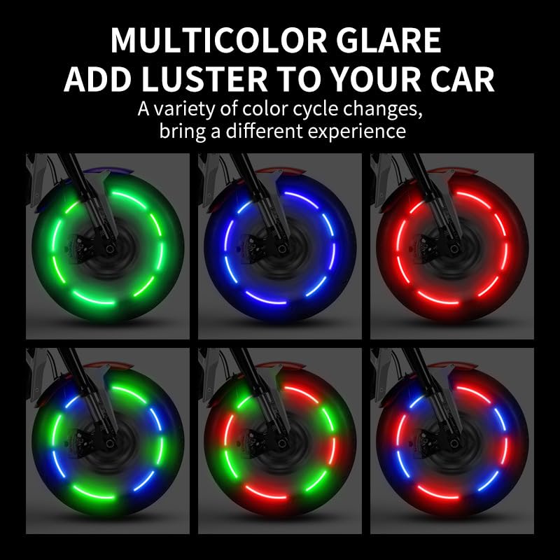 Luci LED Per Ruote Auto, 4 Pezzi - Multicolore, Impermeabili, Per Auto, Moto E Bici - Foto 5