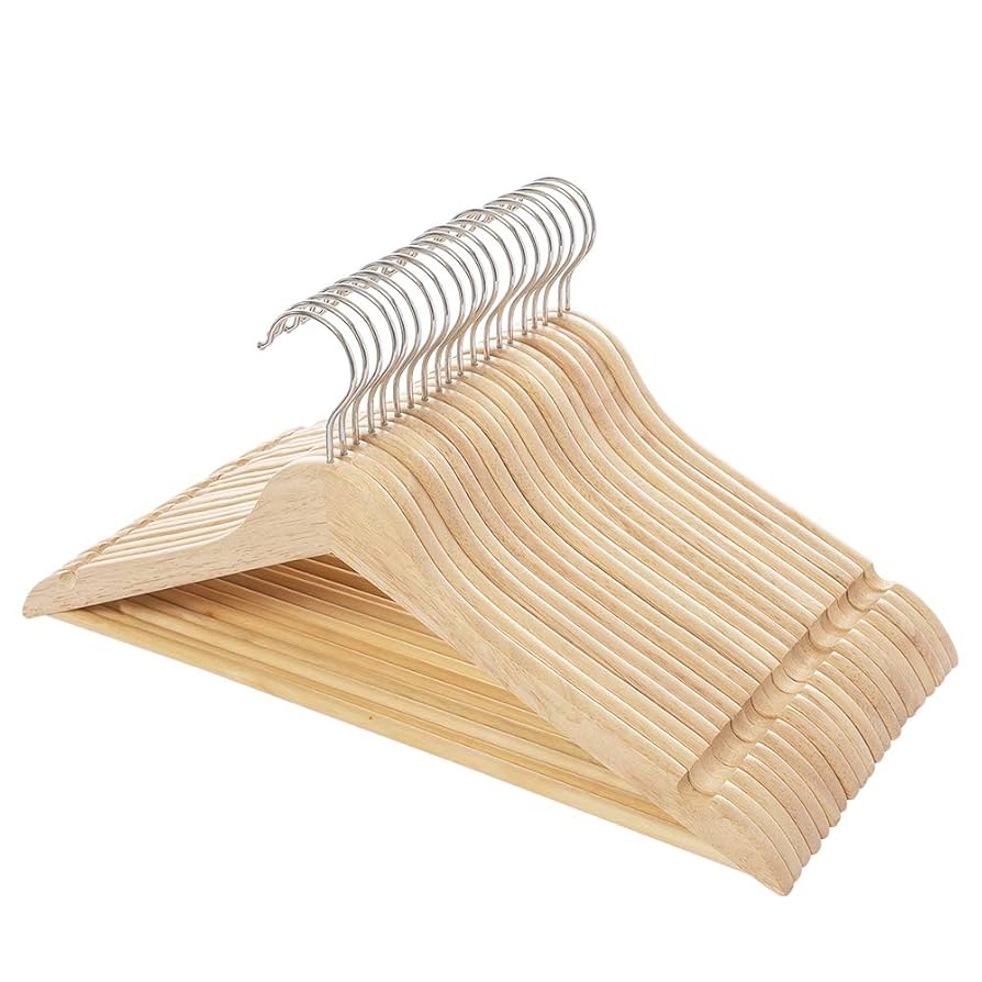 肩部分に凹み木製ハンガー 20本 【公式通販】