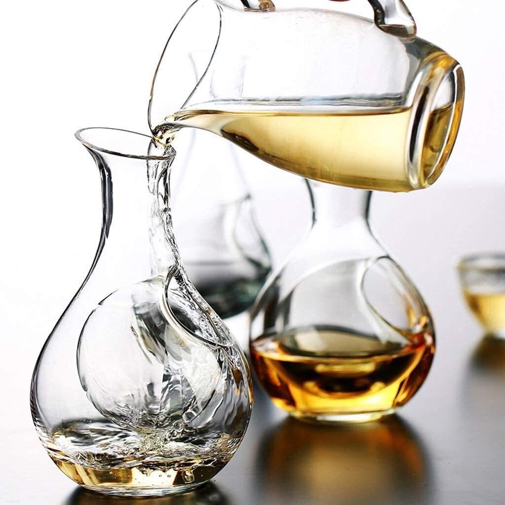 Karafka do whisky i zestaw kieliszków karafka do wina wysokiej klasy spersonalizowana, bezołowiowa szklana szybka karafka karafka domowa nalewacz nadaje się dla rodziny restauracji na przyjęcie bar prezenty wiele karafek do wina Aerato