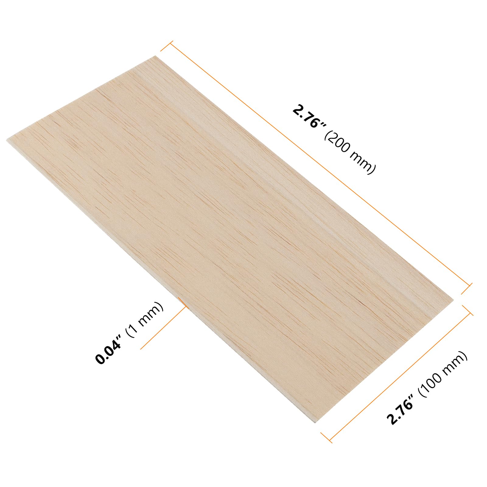 16 sztuk płyt ze sklejki o grubości 1 mm, cienkie płyty drewniane, paulownia, niedokończona sklejka, 200 x 100 mm, do modelarstwa, grawerowania, malowania lub majsterkowania