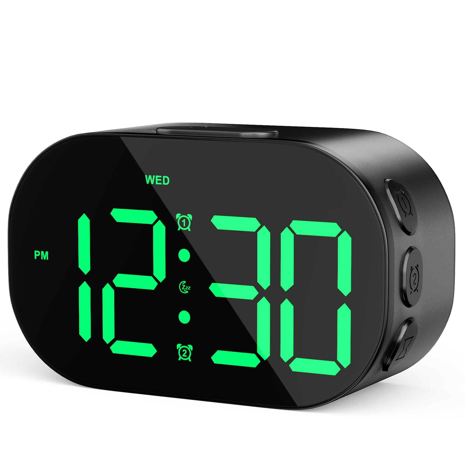 Ayybboo Digitaler Wecker aus Aluminium mit Großen Zahlen,Helligkeit,Lautstärke Regelbar,Snooze,Countdown,12/24H,USB und Batteriebetrieb,Für Schlafzimmer,Nachttisch und Reise
