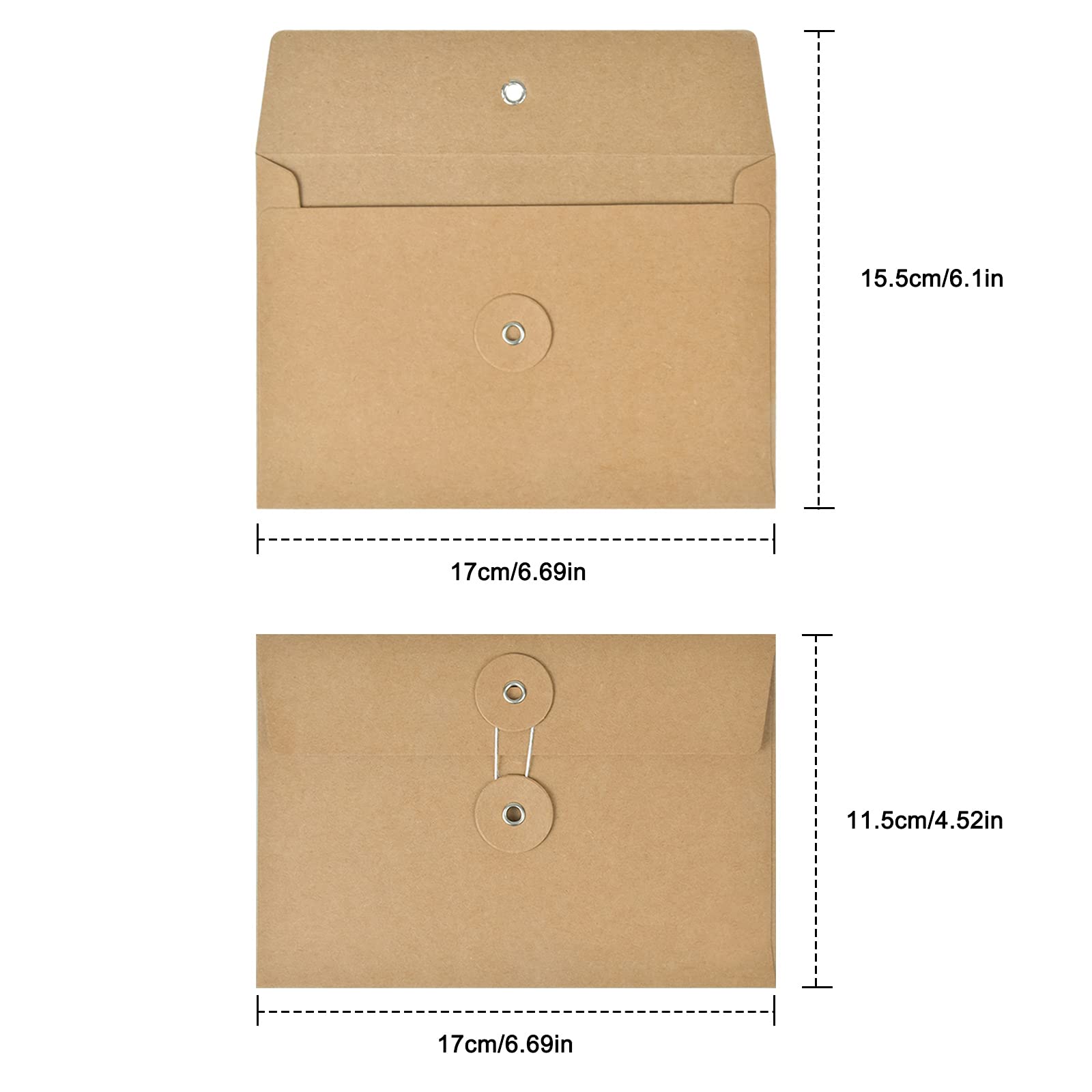 PATIKIL Buste Kraft Con Cordino - 6 Pezzi Formato A4 - Stile Vintage Per Documenti, Ufficio E Casa - Foto 5