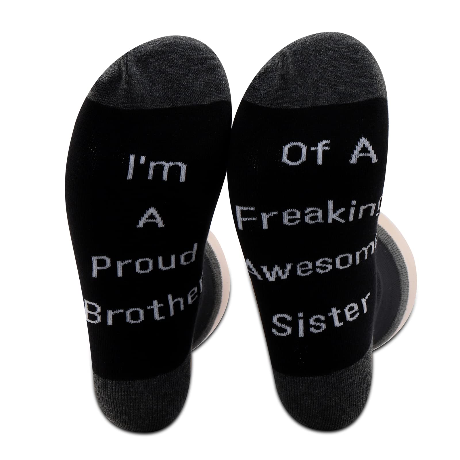 2 Pairs Brother Socks Awesome Brother Gift I'm A Proud Brother Of A Freaking Awesome Sister Socks Gift fof Brothers