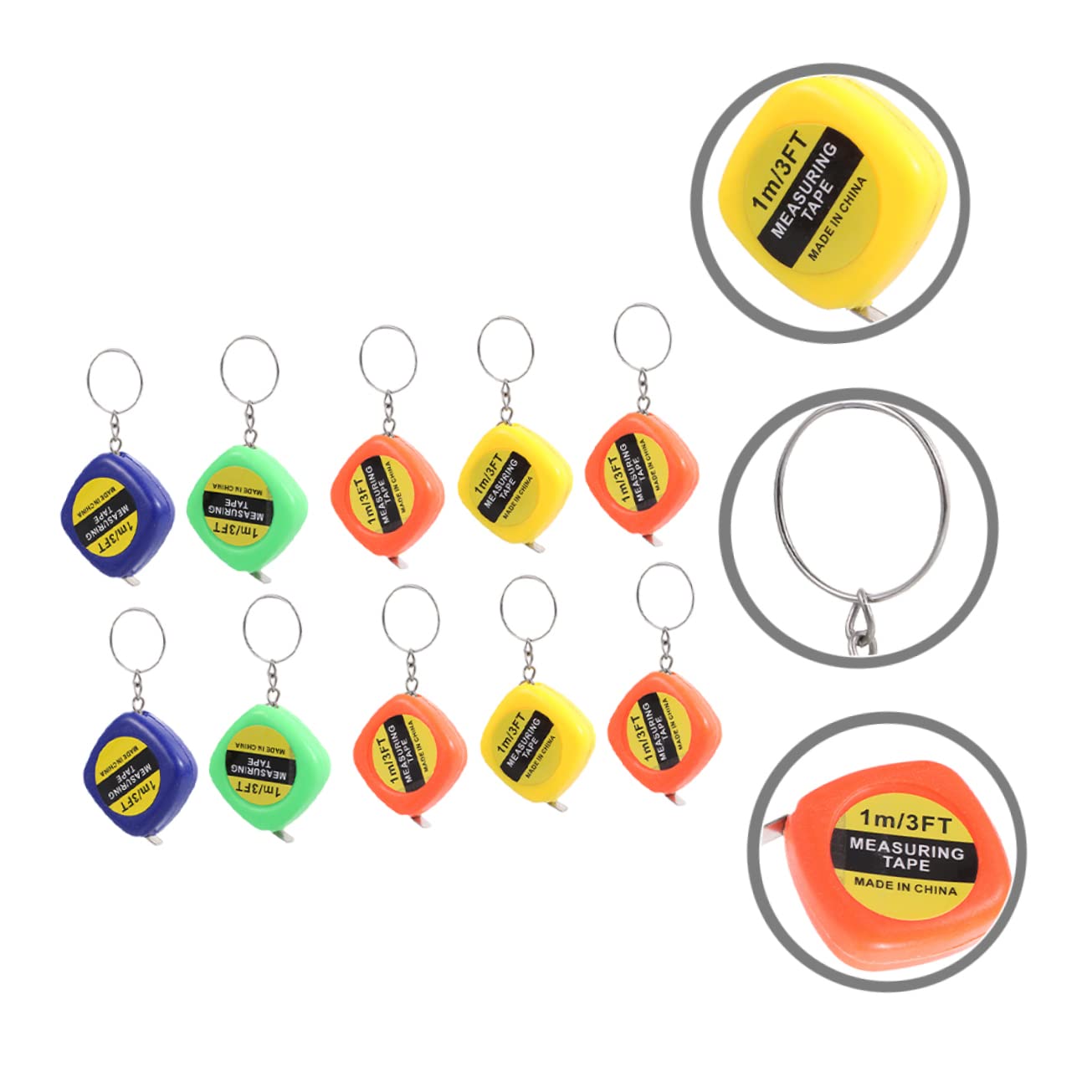KALLORY Retractable Mini Tape Measure Keychain Measuring Tape Metric Ruler Portable Measuring Tool Random Color