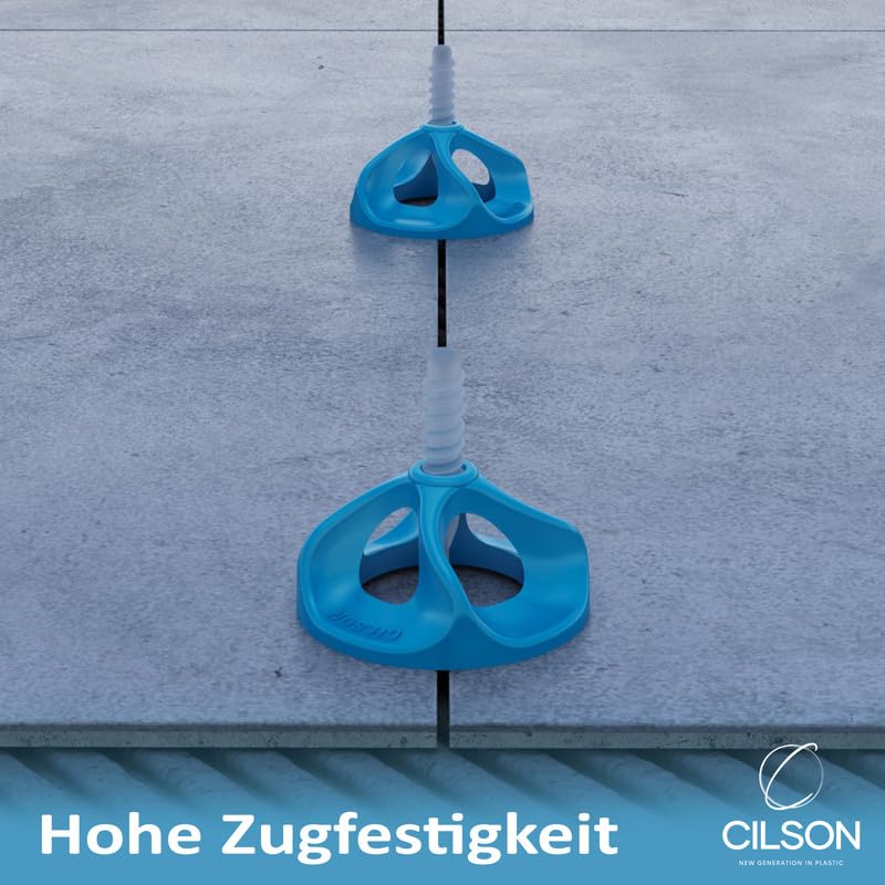CILSON - Fliesen Nivelliersystem Tornado, 1,5 mm 10.000 Teiliges Set Tornado, 8.000 Stück Gewindelaschen + 2.000 Gewindehaube, Fliesenverlegehilfe