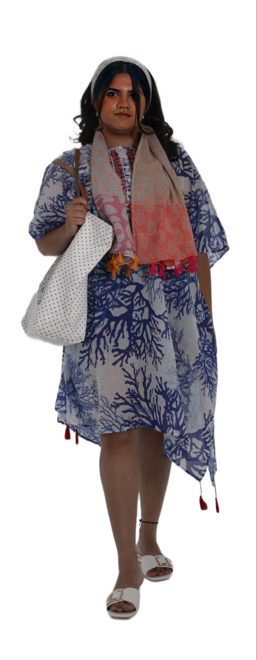 AFTERSHOCK LondonWomen Vzg-002 Printed Long Kaftan Round Tassels Free Size Print 2