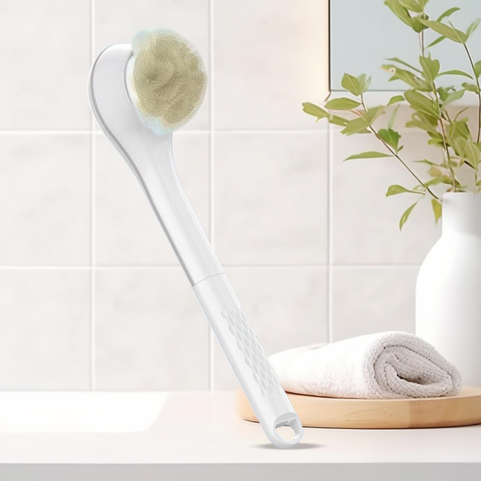 Cepillo Exfoliante De Espalda Eléctrico 6 Cabezales Reemplazables, Limpieza | Mango Largo Exfoliante De Ducha para Mujeres Hombres Brazos Hombros Piernas Pies el Hogar y