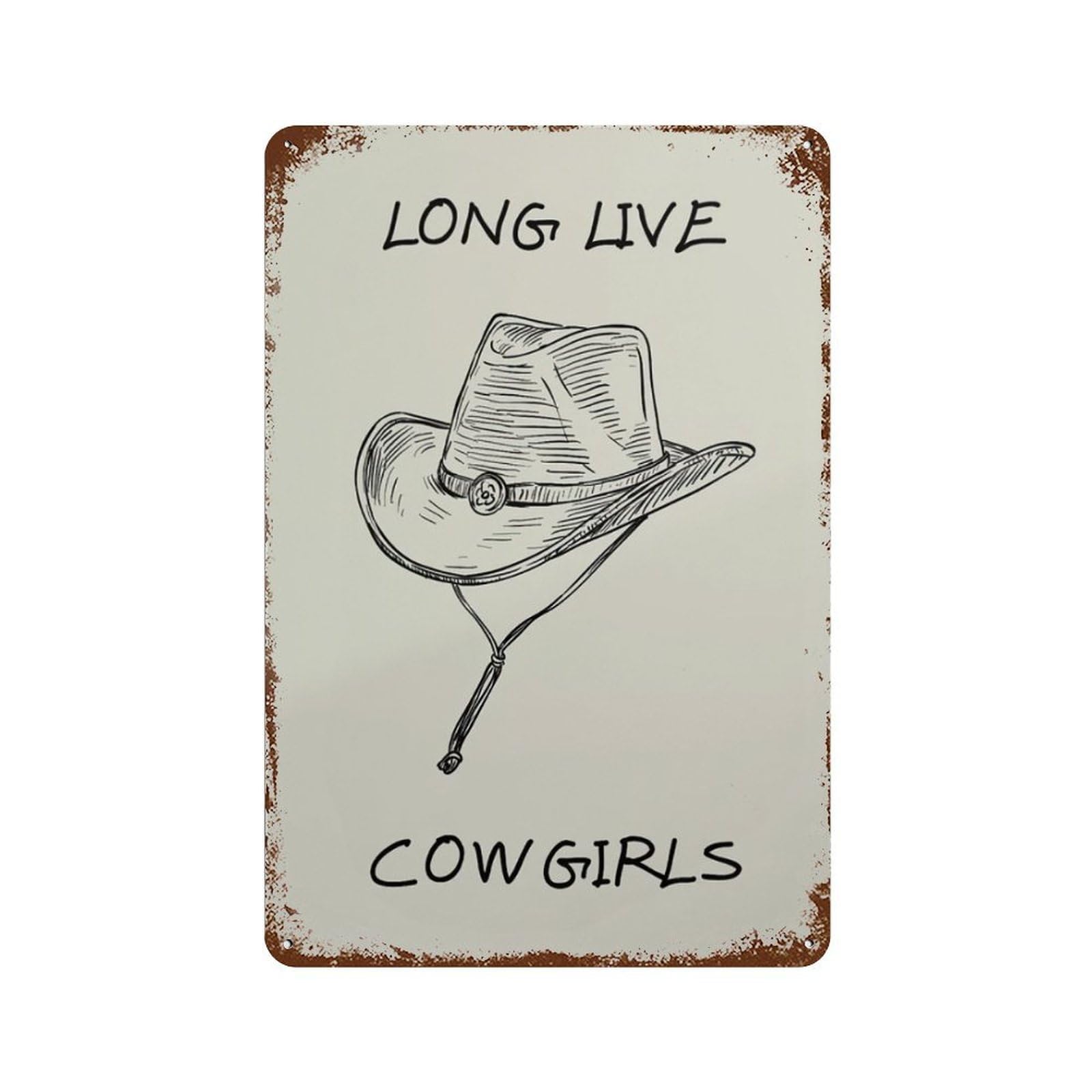 xiaoxiaoshen Vintage Cowgirl Trendy Western Wall Decor Art Metal Tin Poster Modern Home Decor Art Home Bar Shop Decorations Vintage Sign 30x20cm