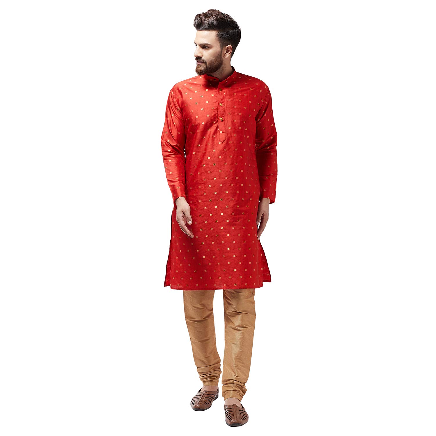Sojanya(Since 1958, Men's Silk Blend Printed Only Long Kurta