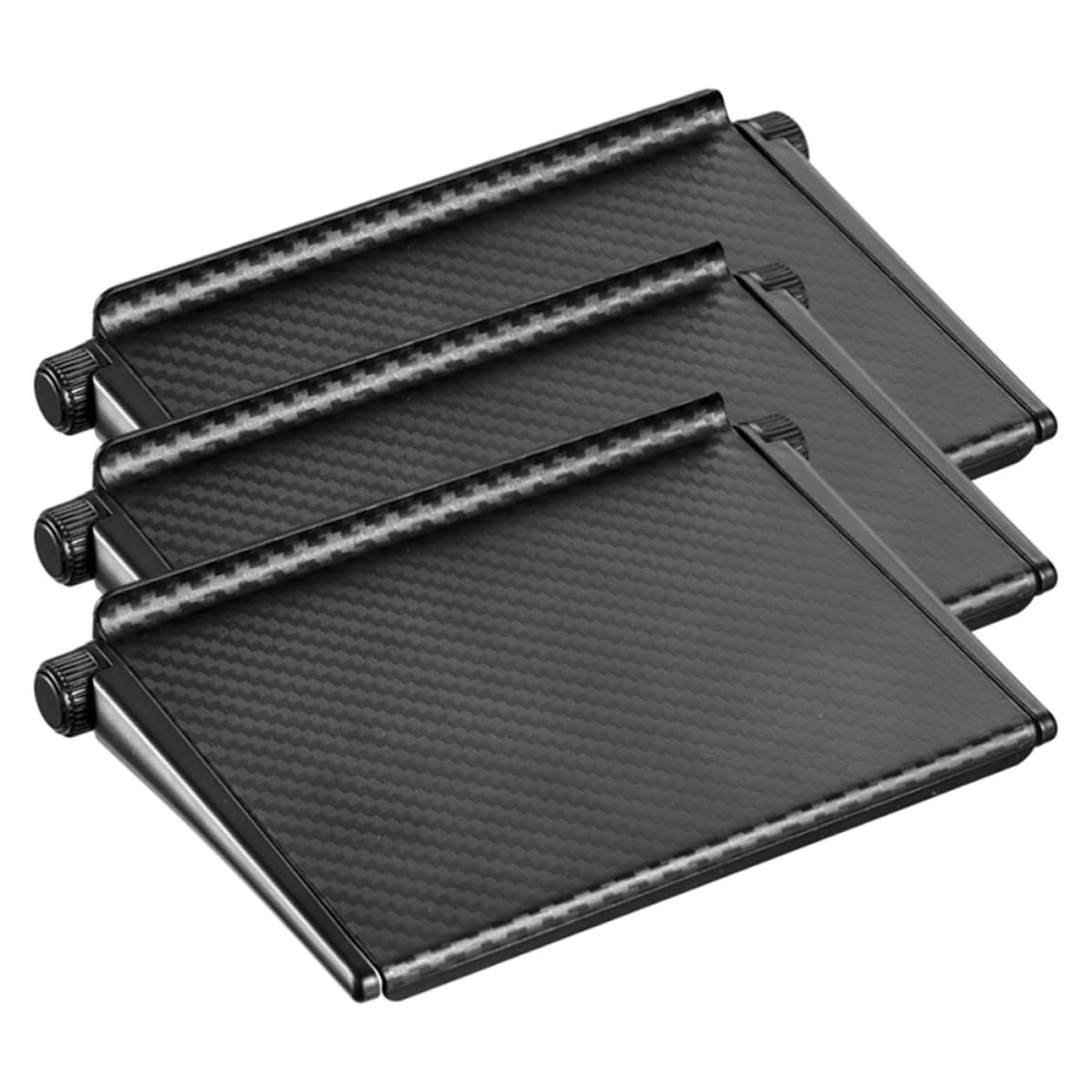 Estante para TV sin taladro de ABS negro, juego de 3 piezas para optimizar espacio de altavoces