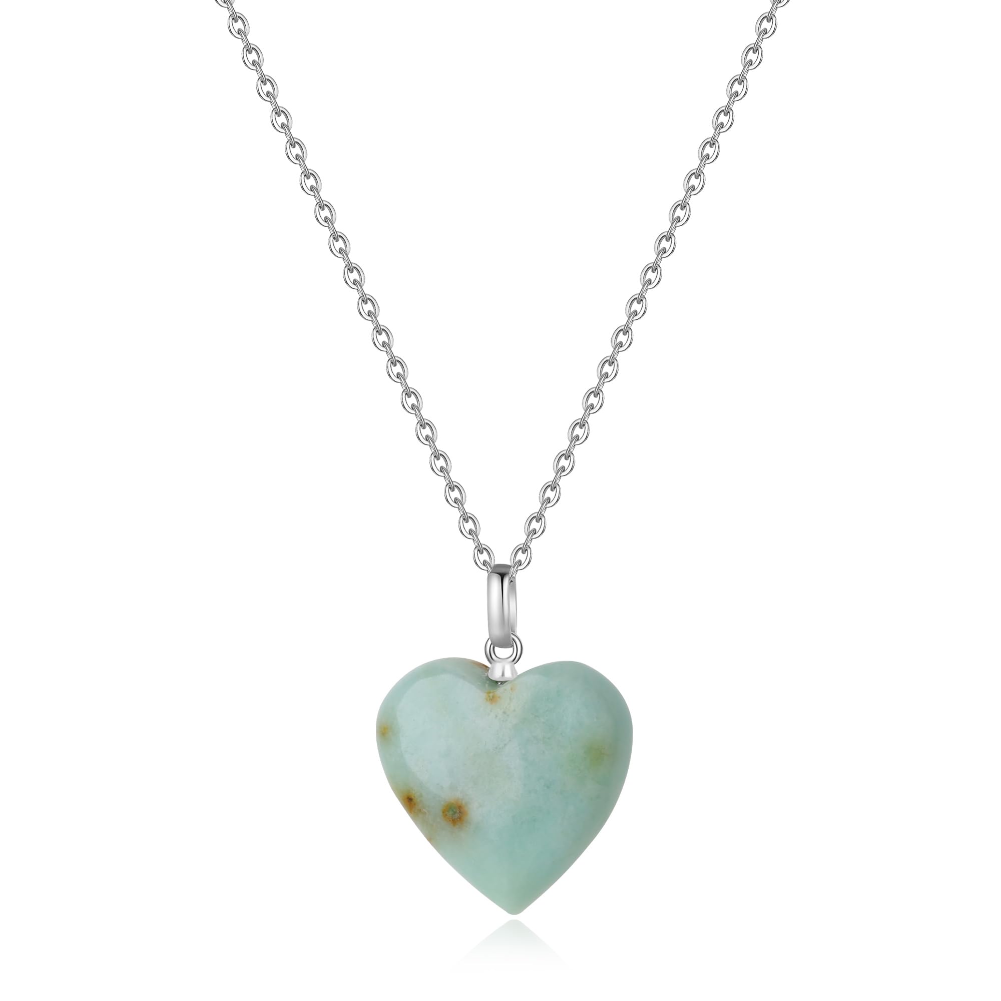 COAI Collana da Donna Catenina Argento 925 con Ciondolo Cuore in Turchese Peruviano, Collana Turchese Donna
