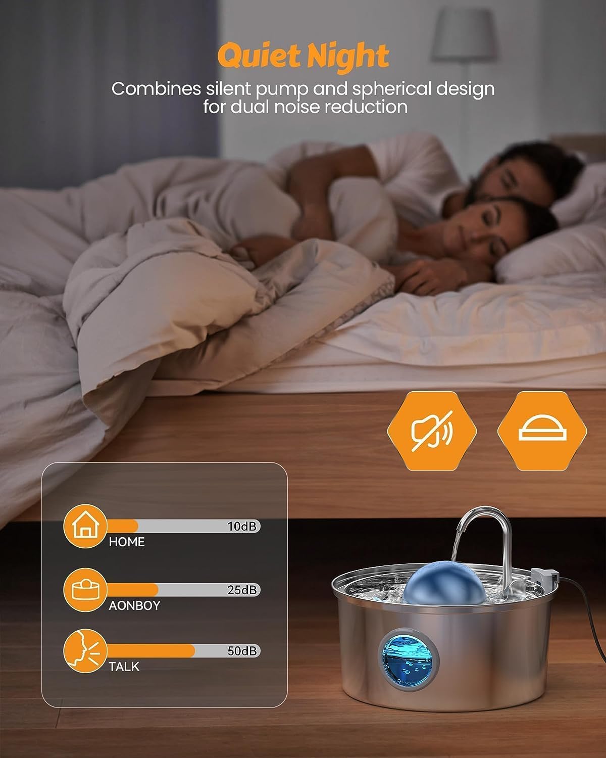 AONBOY Fuente de agua para gatos con 16 filtros, 3,2 L, acero inoxidable, incluye 8 filtros de carbono y 8 filtros de esponja, fuente de agua para perros en forma de grifo, diseño de reducción de