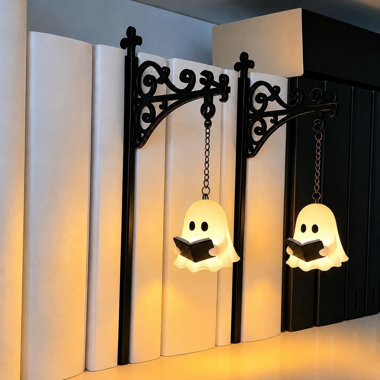 Ghost Library Lantern LED Bookshelf Light Halloween Decor