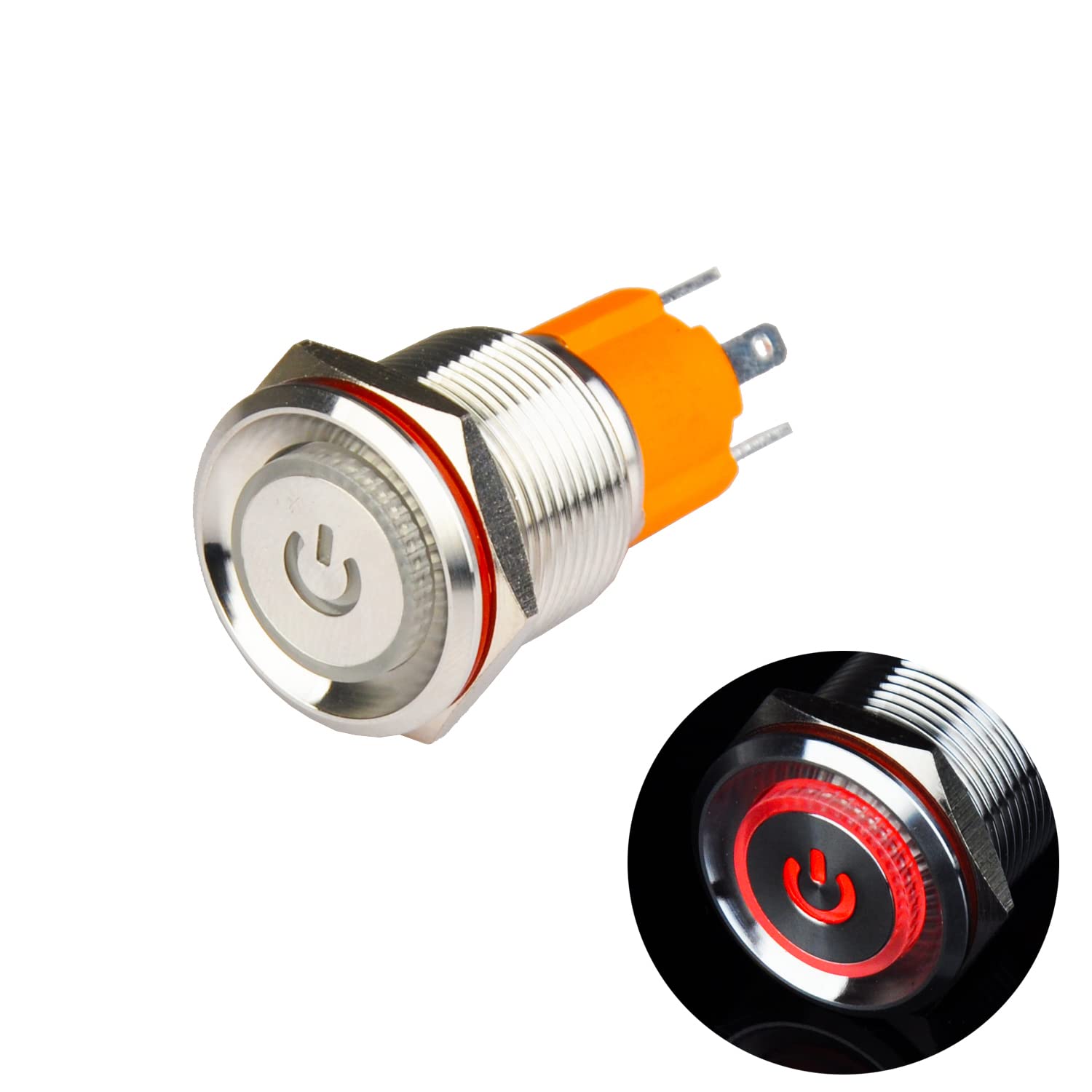 Amazon.co.jp: Hosiakly 10A/100V ロック型 押しボタンスイッチ