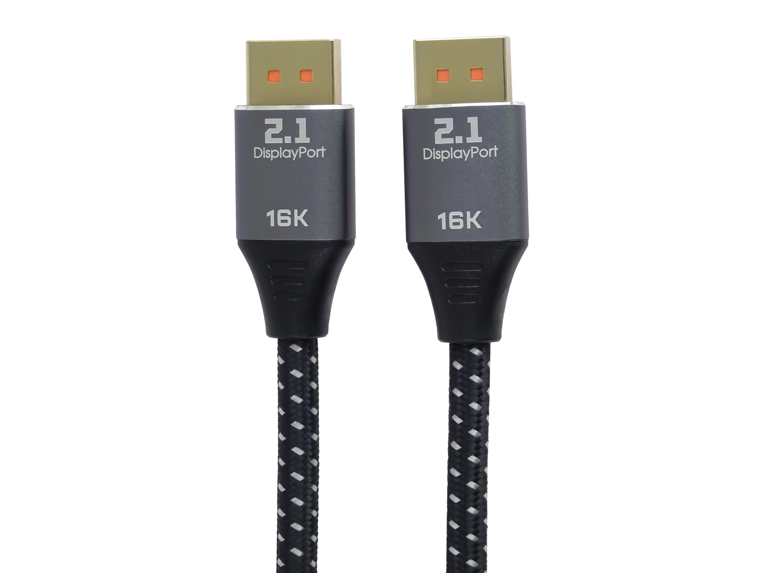 PremiumCord Kabel DisplayPort 2.1 16K, Męski do Męskiego, 80 Gbit/s, Wideo 16K@60Hz, 10K@60Hz, 8K@165Hz 2160p, HDCP 2.2, Pozłacane Złącza, Oplot Tekstylny, Długość 1,5 m